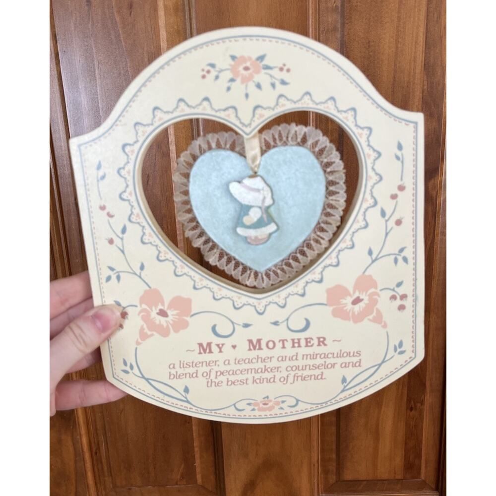 Vintage DEXSA Wooden Wall Plaque With Dangling Heart Cutout